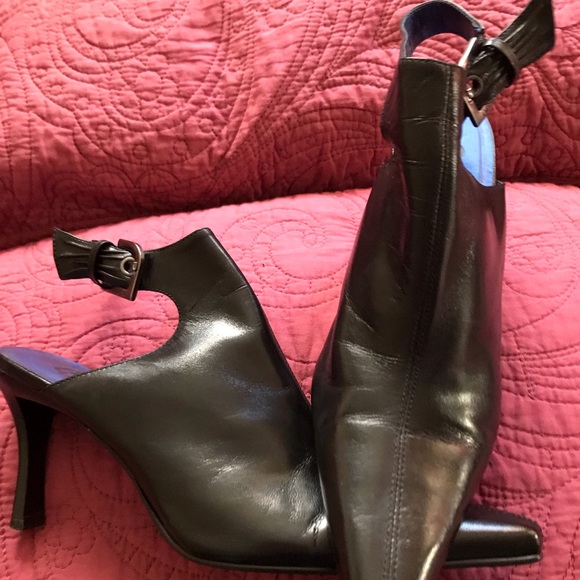 Carlos by Carlos Santana black heeled sling back shoes size 8.5 - Picture 5 of 7